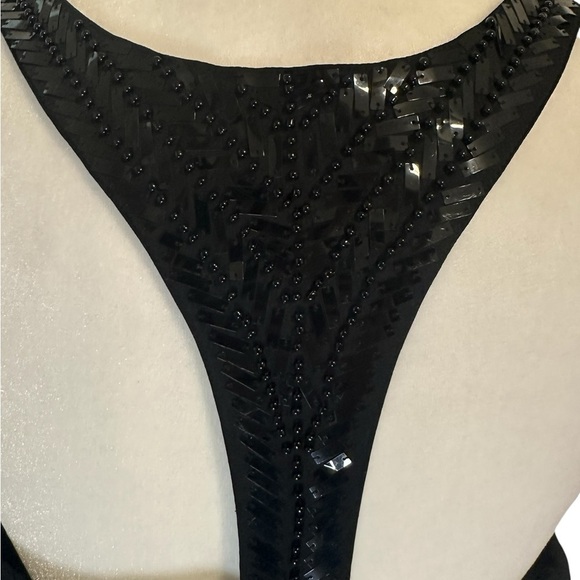 ANTONIO MELANI Black Sheath Maxi Dress Sweetheart Neckline 100% Silk Size 12 - Picture 8 of 16